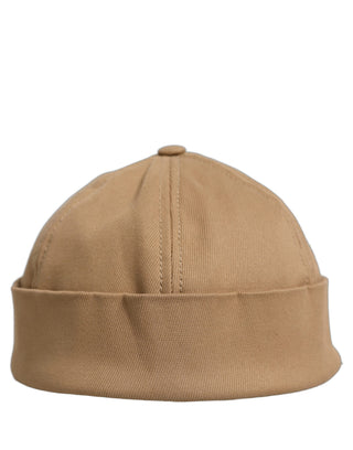 Men Khaki Cotton Docker Capello Brimless Hat
