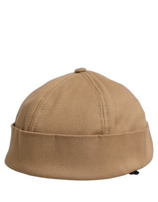 Men Khaki Cotton Docker Capello Brimless Hat