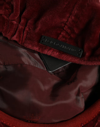 Men Dark Red Cotton Newsboy Capello Cabbie Hat
