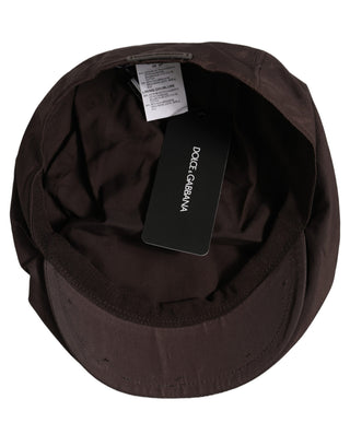 Men Brown Cotton Newsboy Capello Cabbie Hat