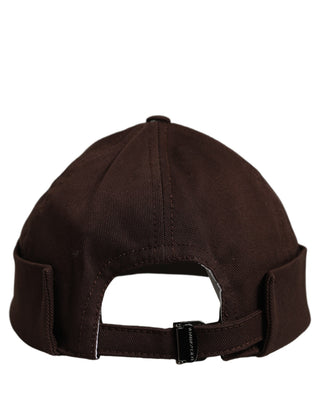 Men Brown Cotton Docker Capello Brimless Hat