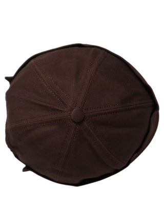 Men Brown Cotton Docker Capello Brimless Hat