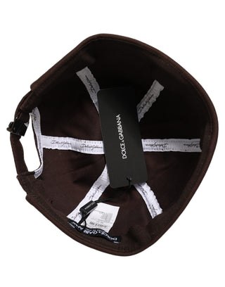 Men Brown Cotton Docker Capello Brimless Hat