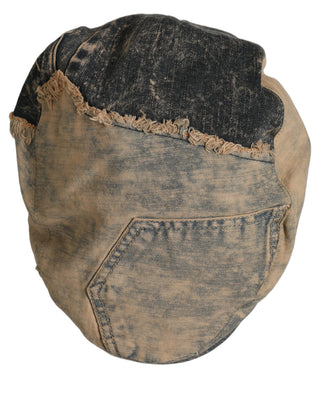 Brown Cotton Denim Newsboy Capello Cabbie Hat