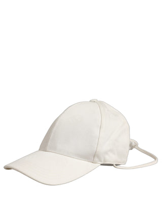 Men White Cotton Stretch Baseball Capello Hat