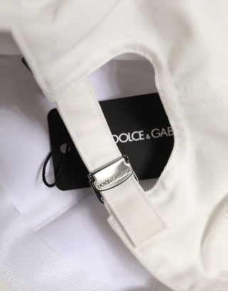Men White Cotton Baseball Capello 6 Panels Hat