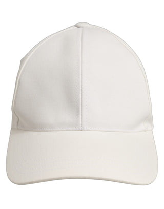 Men White Cotton Baseball Capello 6 Panels Hat
