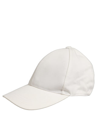 Men White Cotton Baseball Capello 6 Panels Hat
