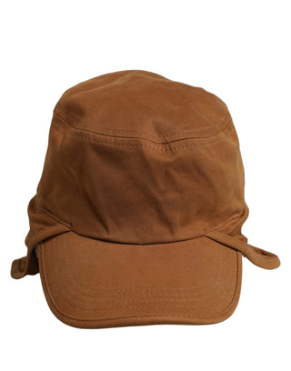 Men Brown Cotton Double Brim Baseball Cap Hat