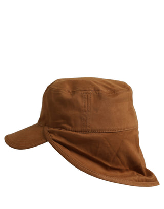 Men Brown Cotton Double Brim Baseball Cap Hat