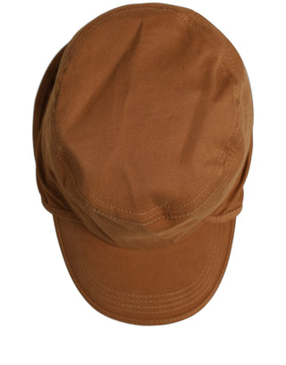 Men Brown Cotton Double Brim Baseball Cap Hat