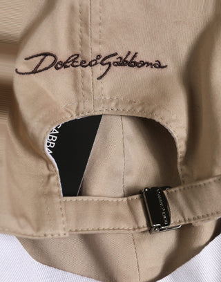 Men Beige Cotton Stretch Baseball Capello Hat