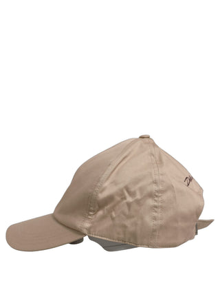 Men Beige Cotton Stretch Baseball Capello Hat