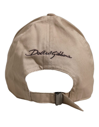 Men Beige Cotton Stretch Baseball Capello Hat
