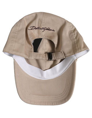 Men Beige Cotton Stretch Baseball Capello Hat