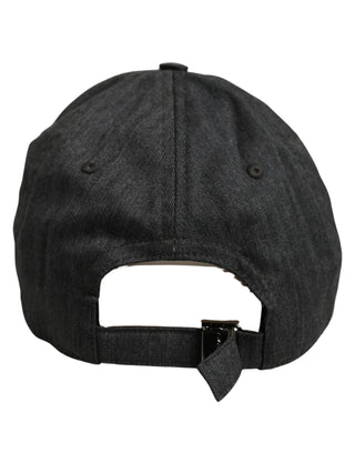 Men Dark Gray Herringbone Baseball Cap Hat