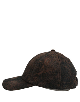 Men Brown Cotton Distressed Baseball Cap Hat