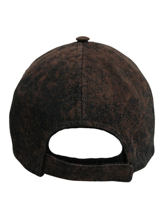 Men Brown Cotton Distressed Baseball Cap Hat