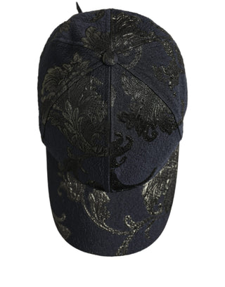 Men Black Floral Barocco Cotton Baseball Cap Hat
