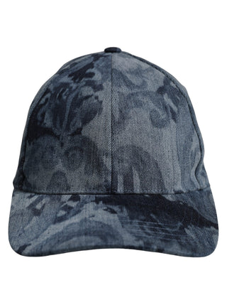 Men Blue All Over Logo Cotton Baseball Cap Hat