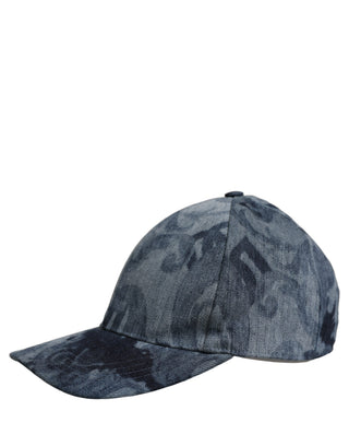 Men Blue All Over Logo Cotton Baseball Cap Hat