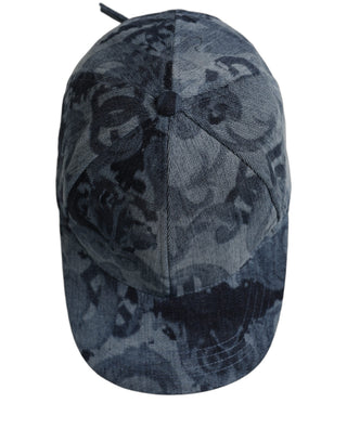 Men Blue All Over Logo Cotton Baseball Cap Hat