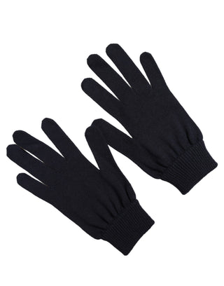 Men Dark Blue Cashmere Knitted Winter Gloves