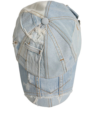 Men Blue Patchwork Cotton Denim Baseball Cap Hat