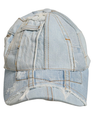 Men Blue Patchwork Cotton Denim Baseball Cap Hat