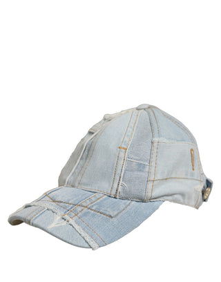 Men Blue Patchwork Cotton Denim Baseball Cap Hat