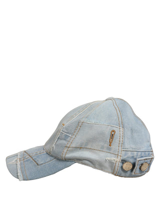 Men Blue Patchwork Cotton Denim Baseball Cap Hat