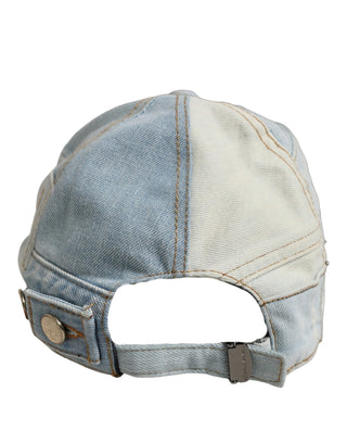 Men Blue Patchwork Cotton Denim Baseball Cap Hat
