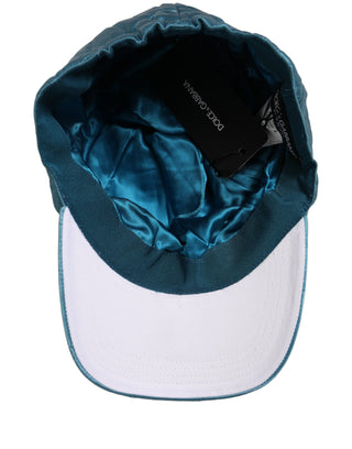 Men Teal Polyester Quilted Baseball Cap Hat