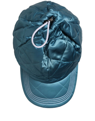 Men Teal Polyester Quilted Baseball Cap Hat
