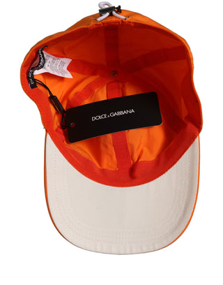 Men Orange Polyester Baseball Cap 6 Panels Hat