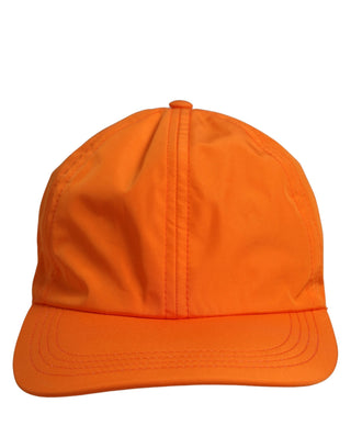 Men Orange Polyester Baseball Cap 6 Panels Hat