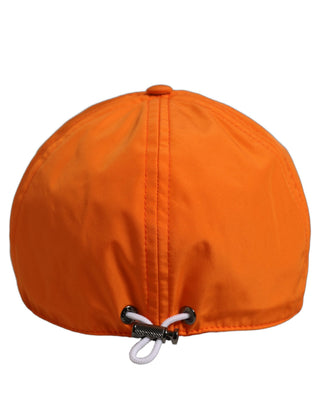 Men Orange Polyester Baseball Cap 6 Panels Hat