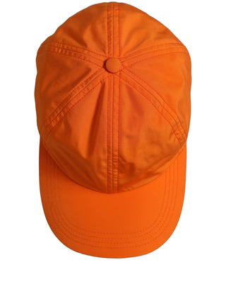 Men Orange Polyester Baseball Cap 6 Panels Hat