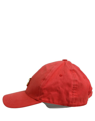 Men Red Cotton DG Logo Plaque Baseball Cap Hat