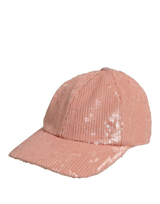 Men Pink Cotton Sequin Baseball Cap 6 Panels Hat