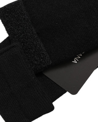 Men Black Cashmere Knitted Logo Head Band One Size
