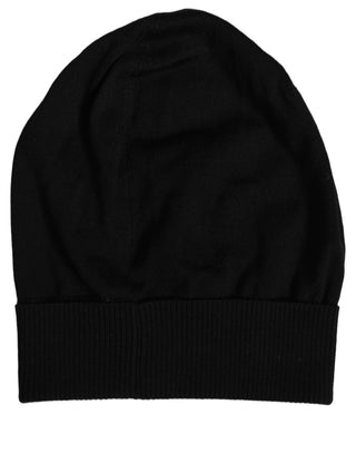 Men Black Wool Knitted Winter Beanie Capello One Hat