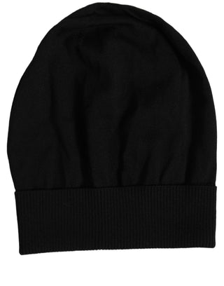 Men Black Wool Knitted Winter Beanie Capello One Hat