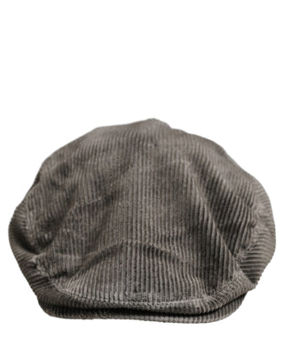 Men Grey Cotton Corduroy Cloth Newsboy Cap Hat