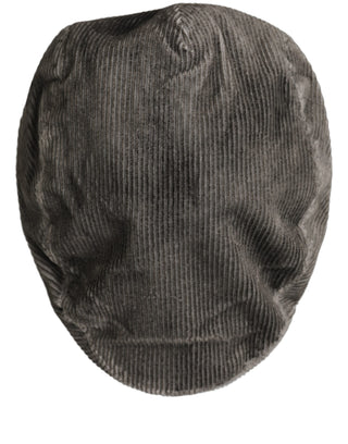Men Grey Cotton Corduroy Cloth Newsboy Cap Hat