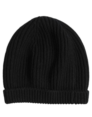 Men Black Wool Knitted Winter Beanie Capello One Hat