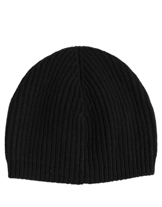Men Black Wool Knitted Winter Beanie Capello One Size Hat