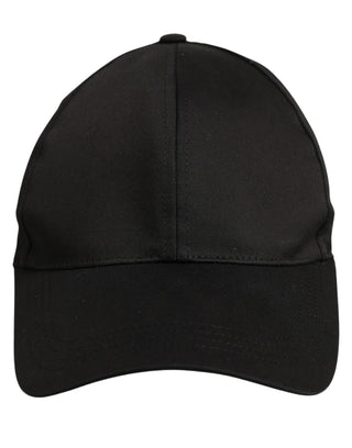Men Black Cotton Baseball Cap 6 Panels Hat