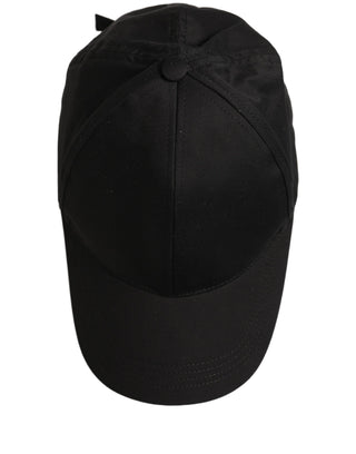 Men Black Cotton Baseball Cap 6 Panels Hat