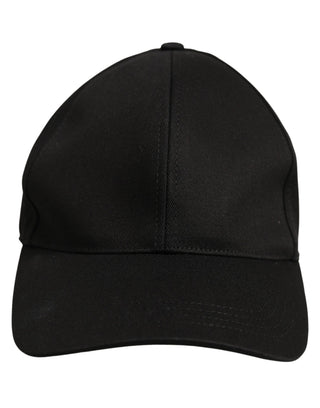 Men Black Cotton Baseball Capello 6 Panels Hat